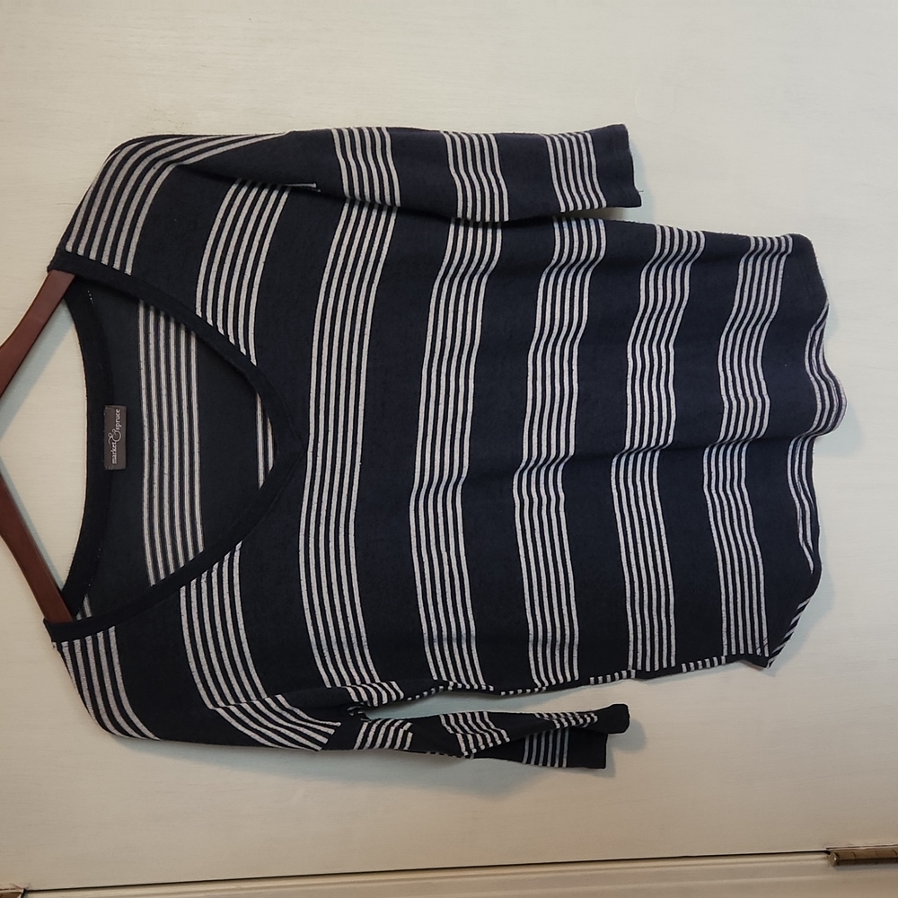 Market & Spruce lightweight navy and white striped sweater